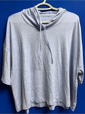 RBX Cropped Hoodie Short Sleeve Lightweight Athleisure Top Soft Relaxed Fit XL